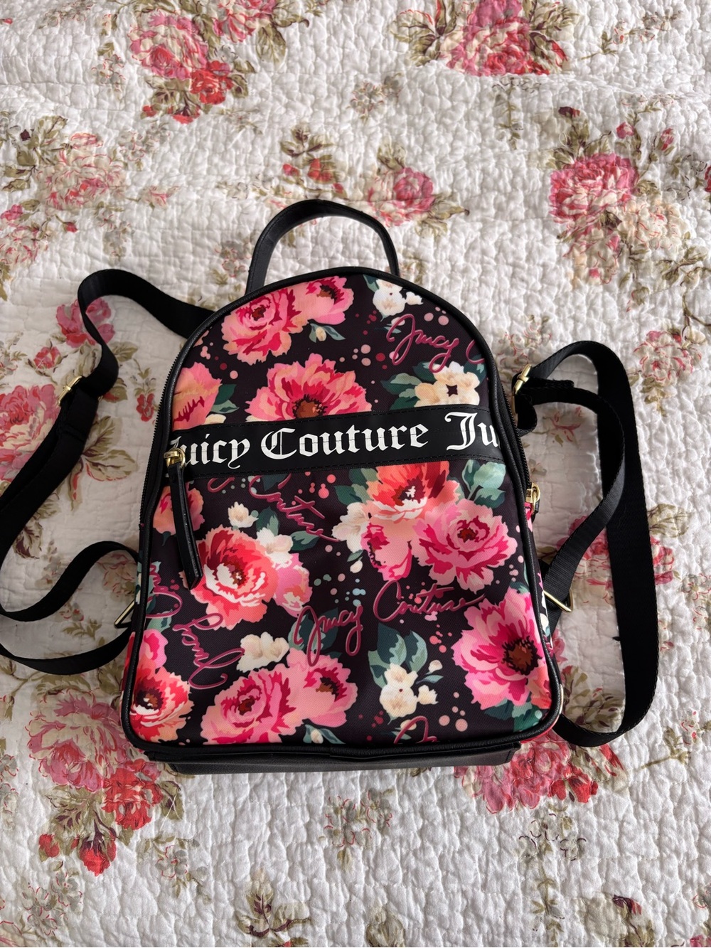 Juicy Couture Pink Floral Mini Backpack